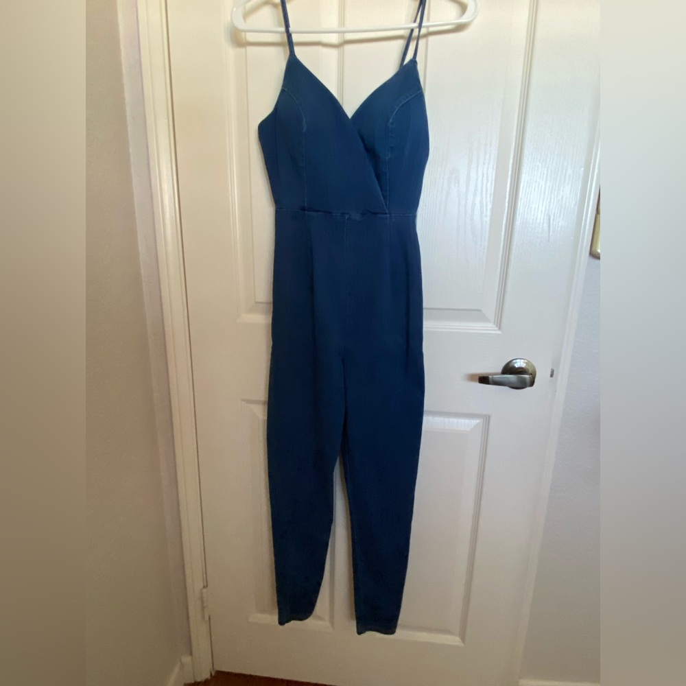 blue jean jumpsuit